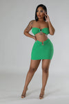 Emerald Allure Skirt Set