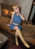 Urban Cowgirl Denim Skirt Set